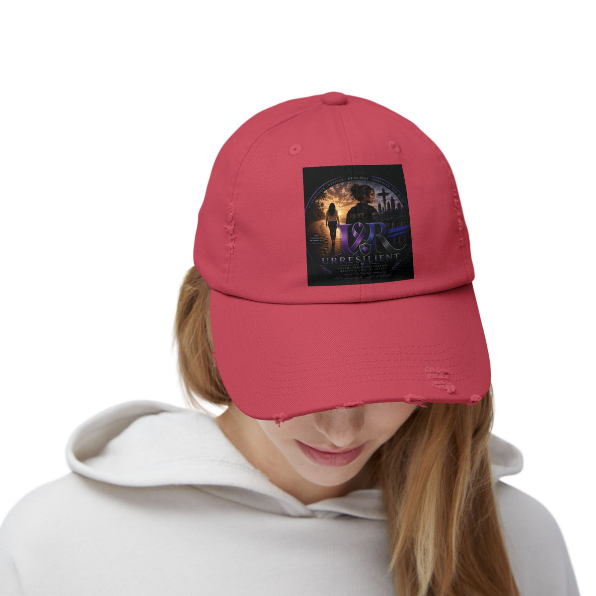 Distressed Baseball Cap — Retro Sci‑Fi Poster Design