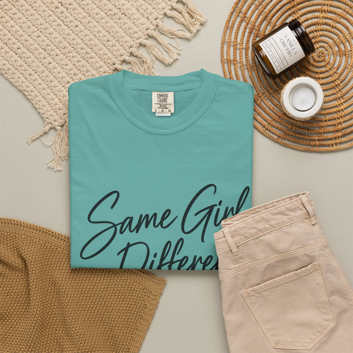 Same Girl Different Story T-Shirt — Inspirational Script Tee