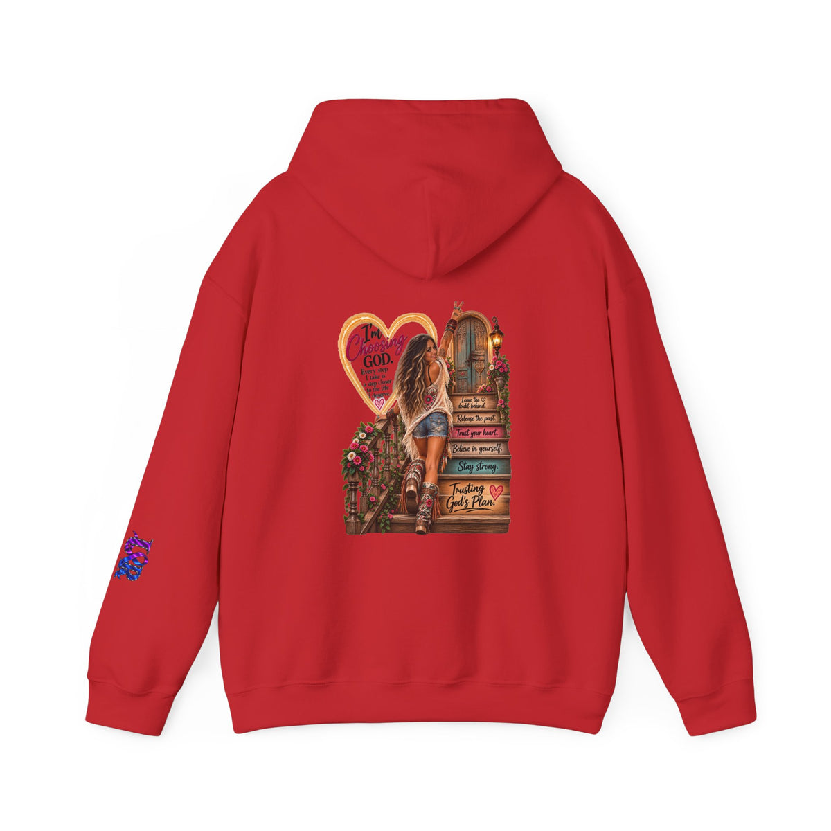 Christian Faith Hoodie — Proverbs 16:9 Inspirational Pullover with Vintage Signback Graphic