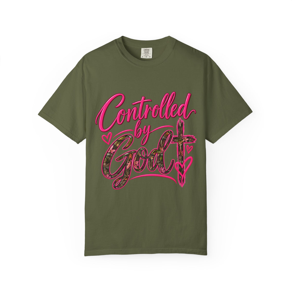 Controlled by God T-Shirt — Faith Graphic Tee with Pink Script