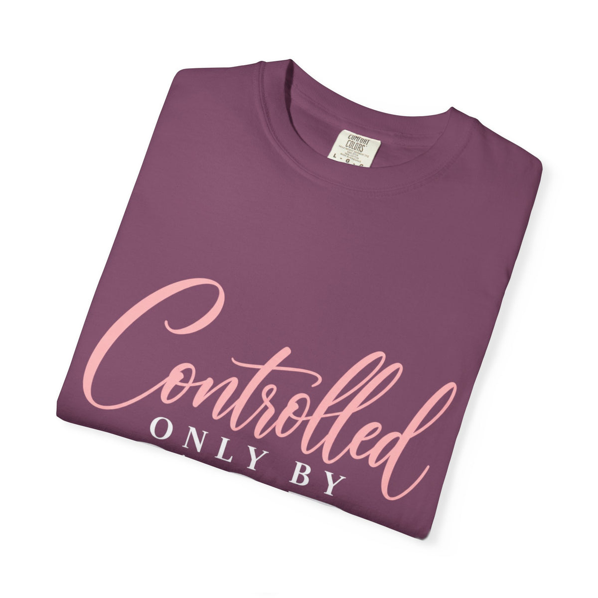 Controlled Mind T-Shirt — Feminine Script Graphic Tee with Pink Heart