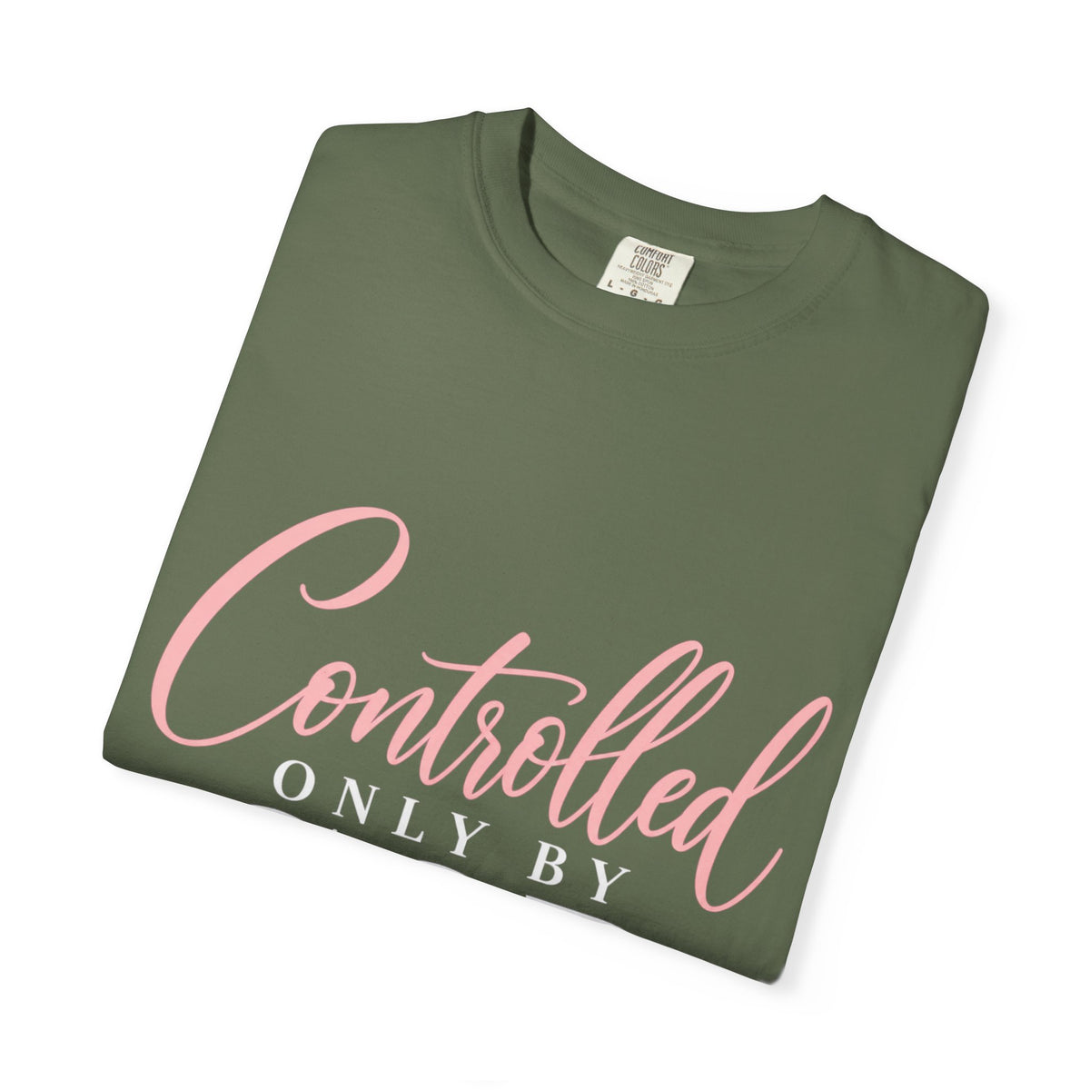 Controlled Mind T-Shirt — Feminine Script Graphic Tee with Pink Heart