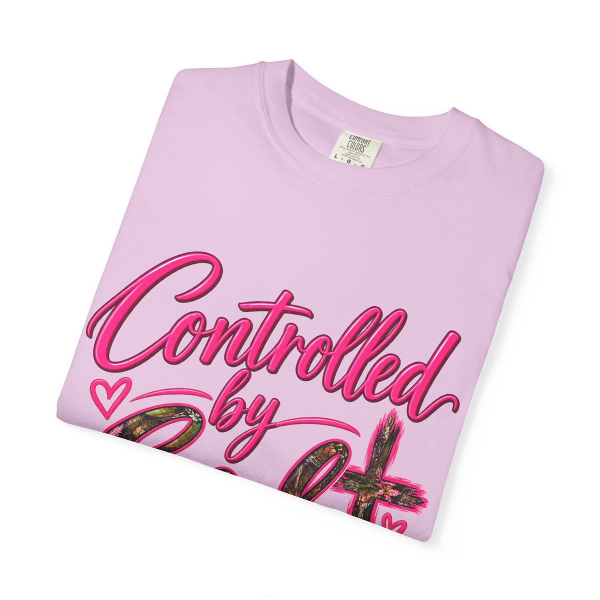 Controlled by God T-Shirt — Faith Graphic Tee with Pink Script