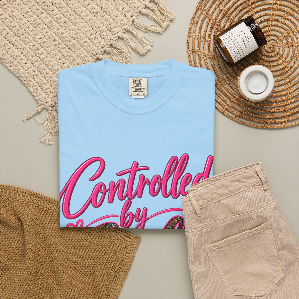 Controlled by God T-Shirt — Faith Graphic Tee with Pink Script