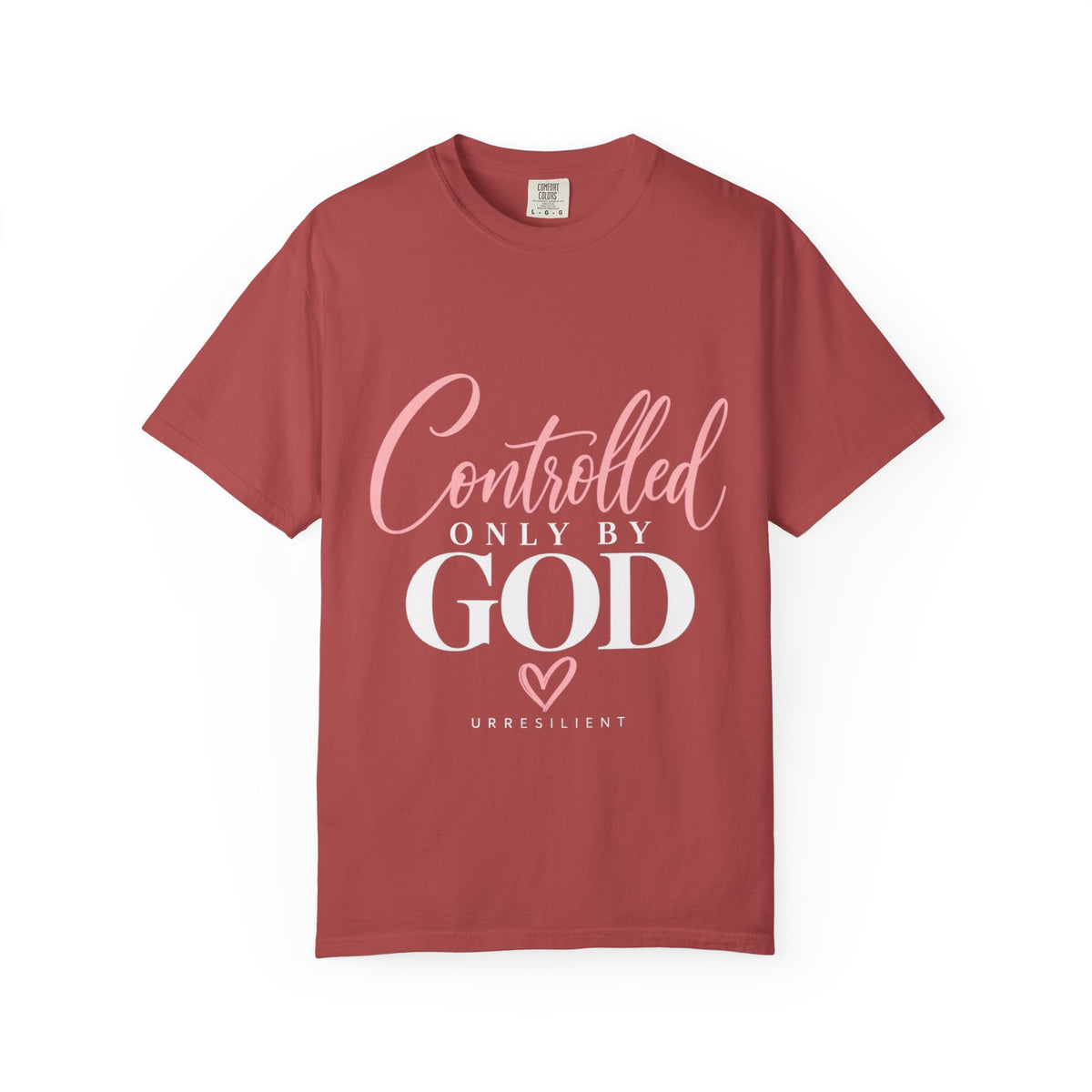 Controlled Mind T-Shirt — Feminine Script Graphic Tee with Pink Heart