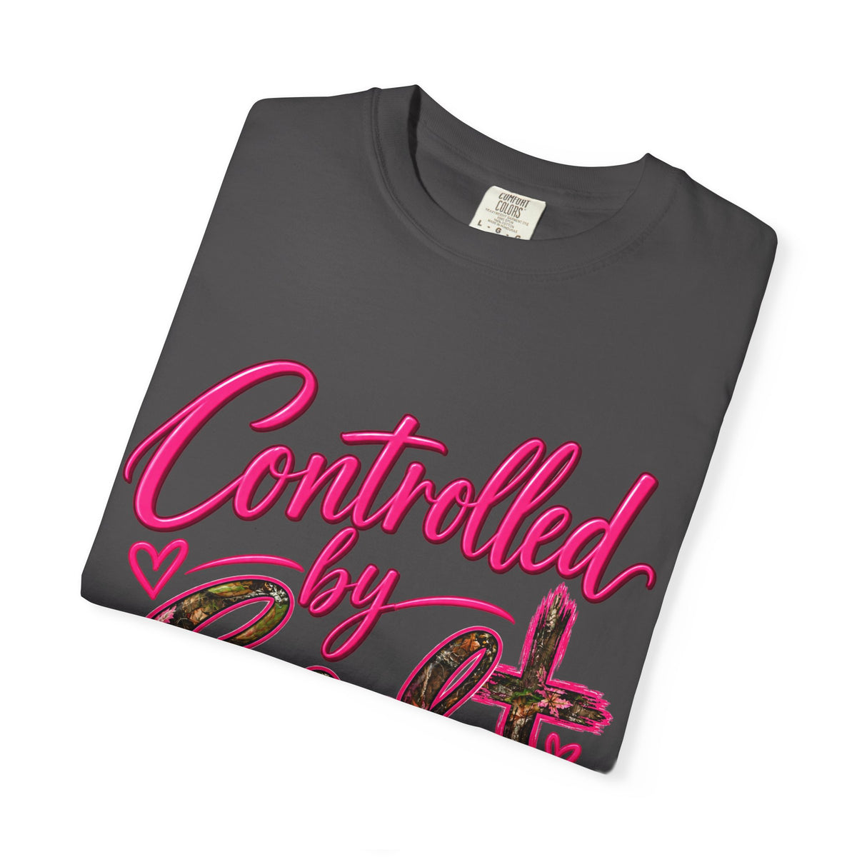 Controlled by God T-Shirt — Faith Graphic Tee with Pink Script