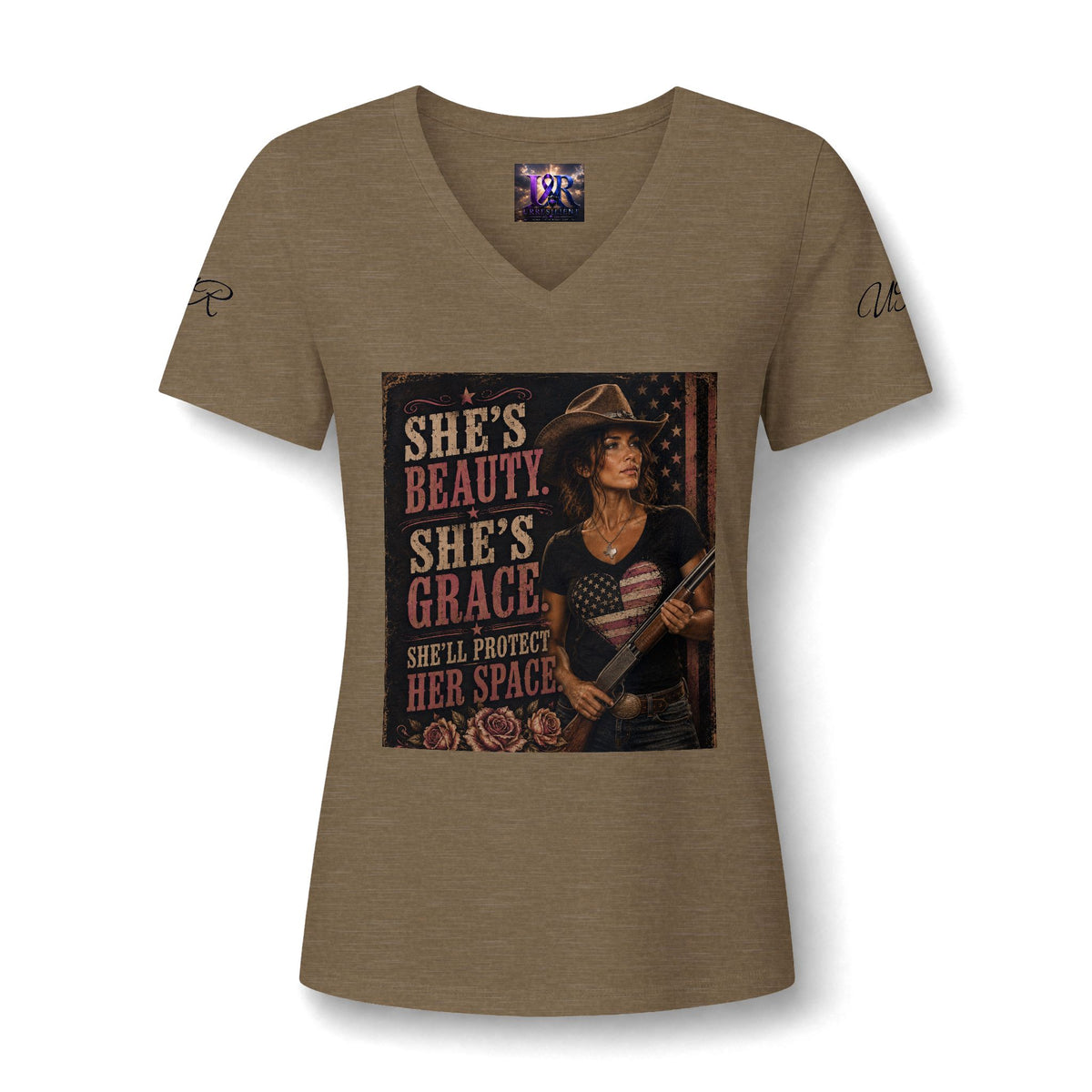 Women's Relaxed Heather CVC V-Neck Tee