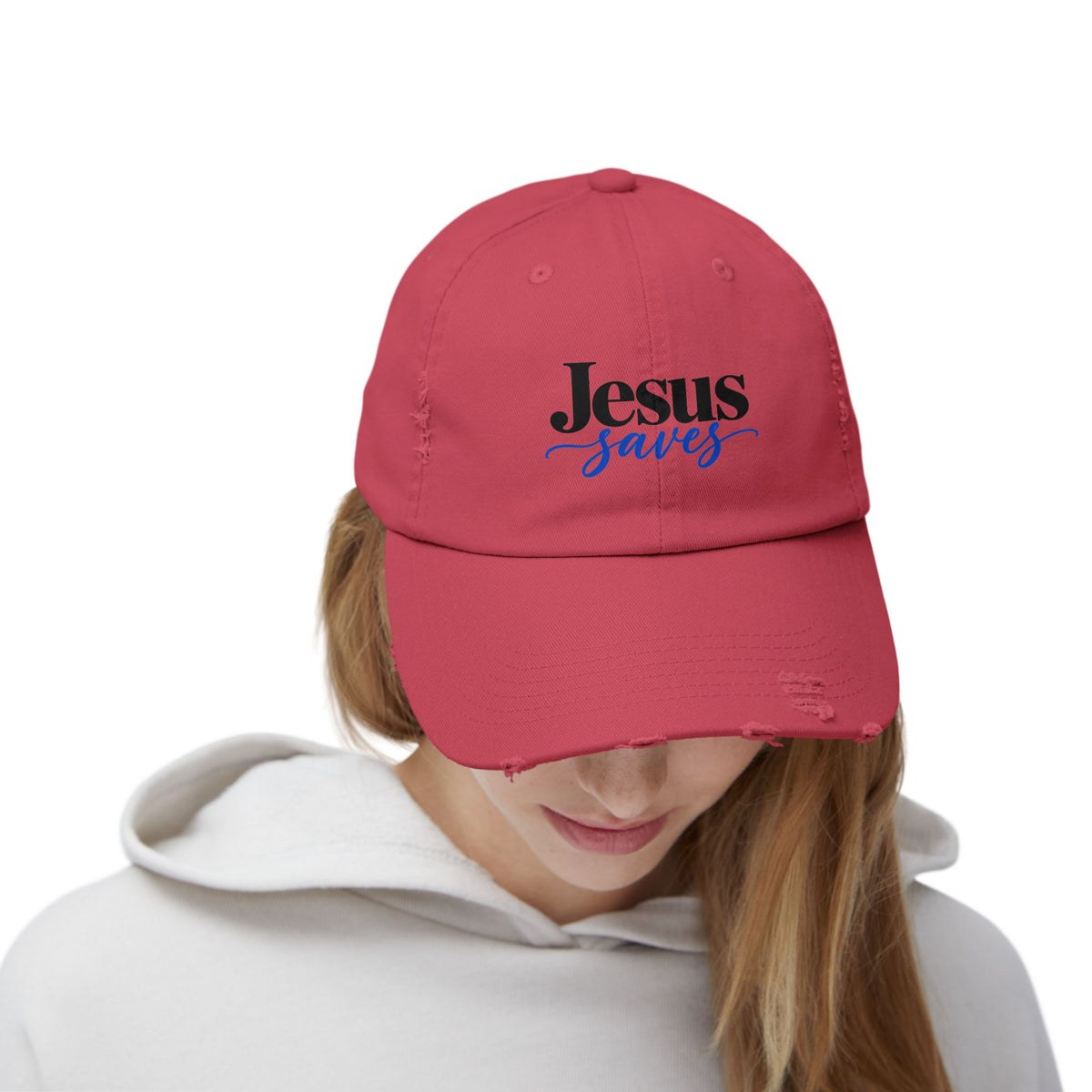 Jesus Saves Distressed Cap – Vintage Faith Baseball Hat