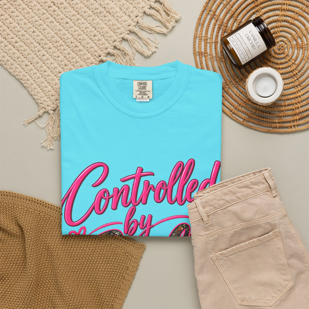 Controlled by God T-Shirt — Faith Graphic Tee with Pink Script
