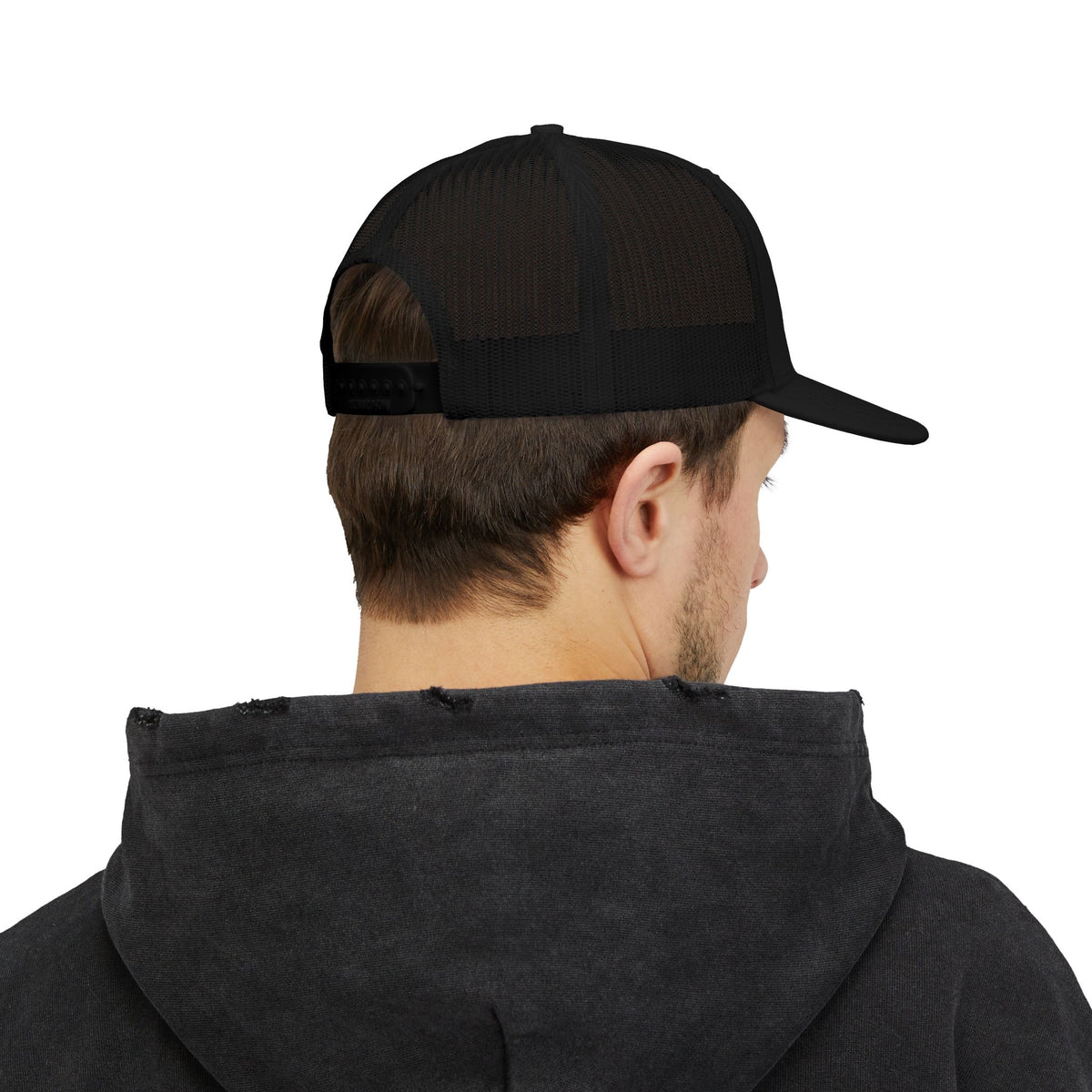 Resilient & Built For Winter Snapback Trucker Cap — Retro Mountain Rescue Patch