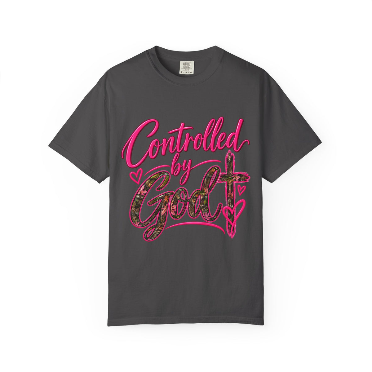 Controlled by God T-Shirt — Faith Graphic Tee with Pink Script