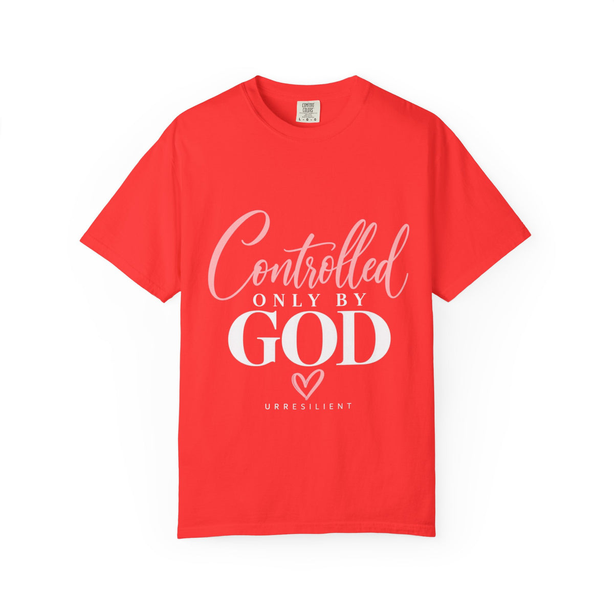Controlled Mind T-Shirt — Feminine Script Graphic Tee with Pink Heart