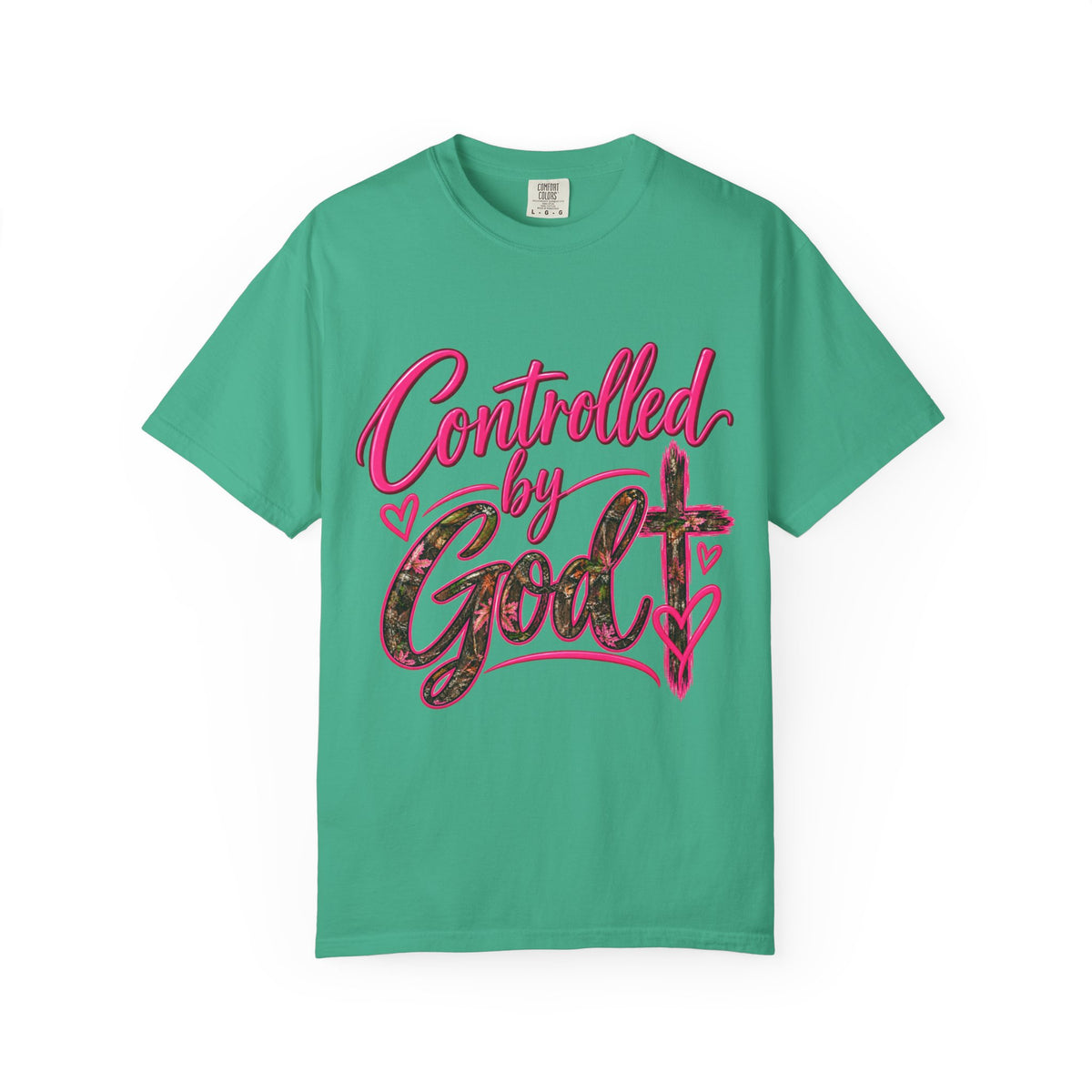 Controlled by God T-Shirt — Faith Graphic Tee with Pink Script