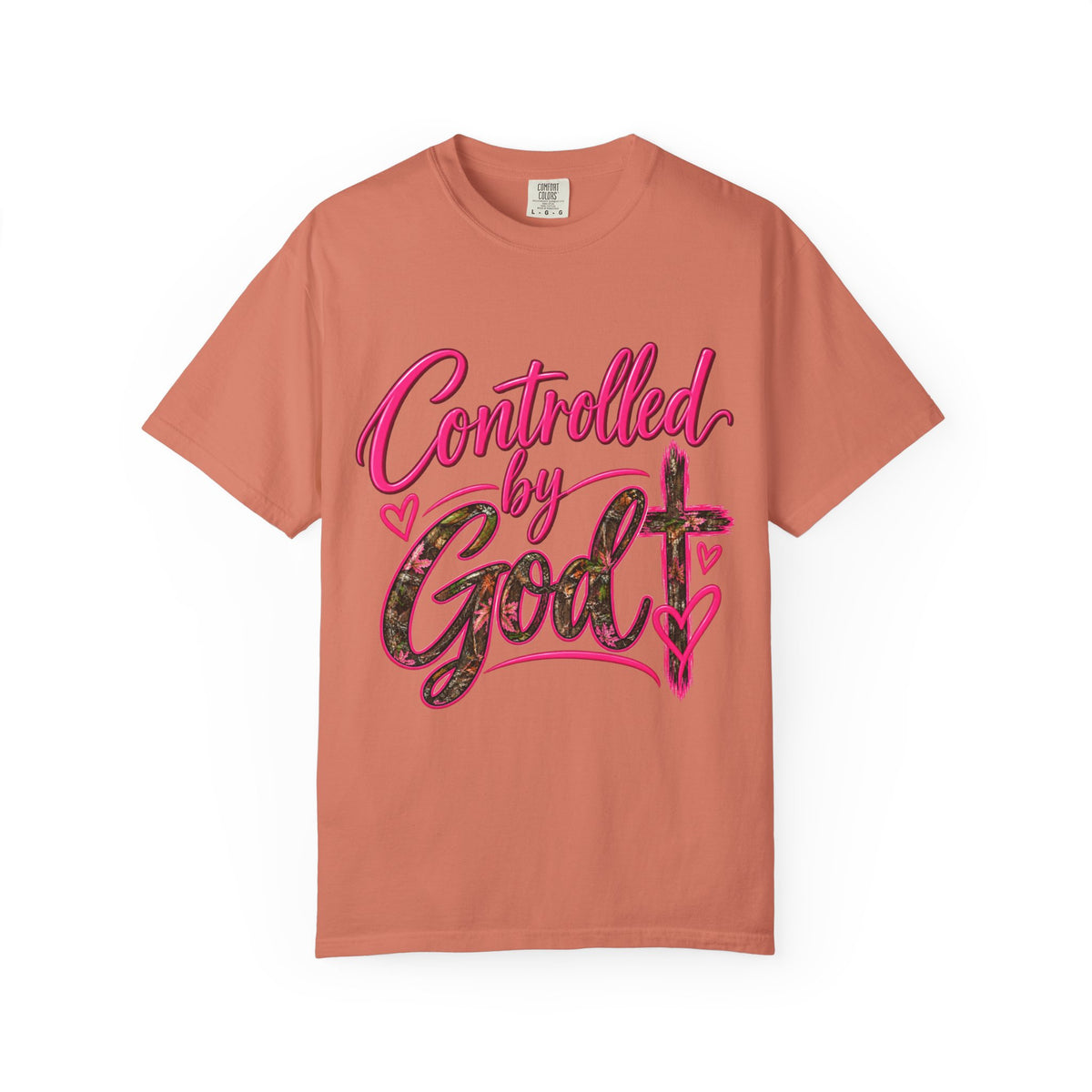 Controlled by God T-Shirt — Faith Graphic Tee with Pink Script