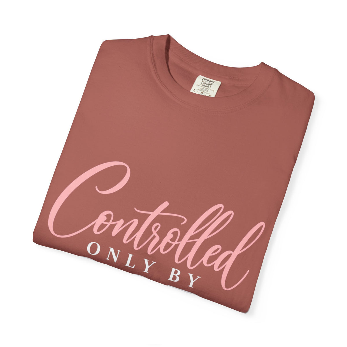 Controlled Mind T-Shirt — Feminine Script Graphic Tee with Pink Heart
