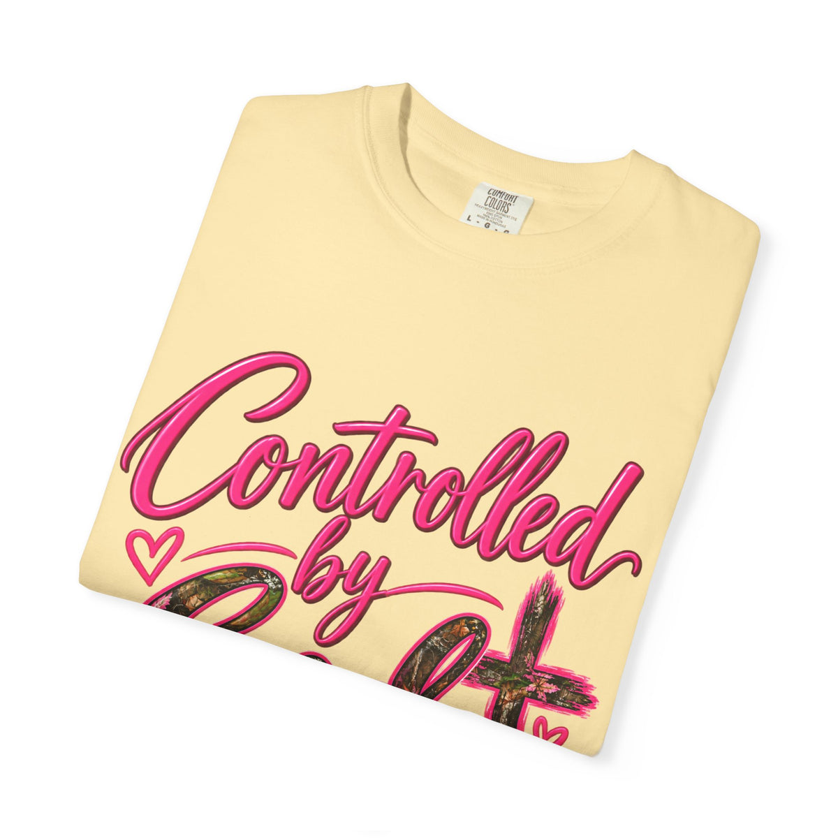 Controlled by God T-Shirt — Faith Graphic Tee with Pink Script