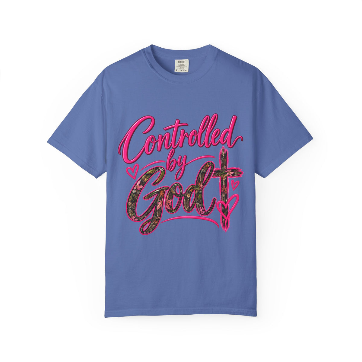 Controlled by God T-Shirt — Faith Graphic Tee with Pink Script