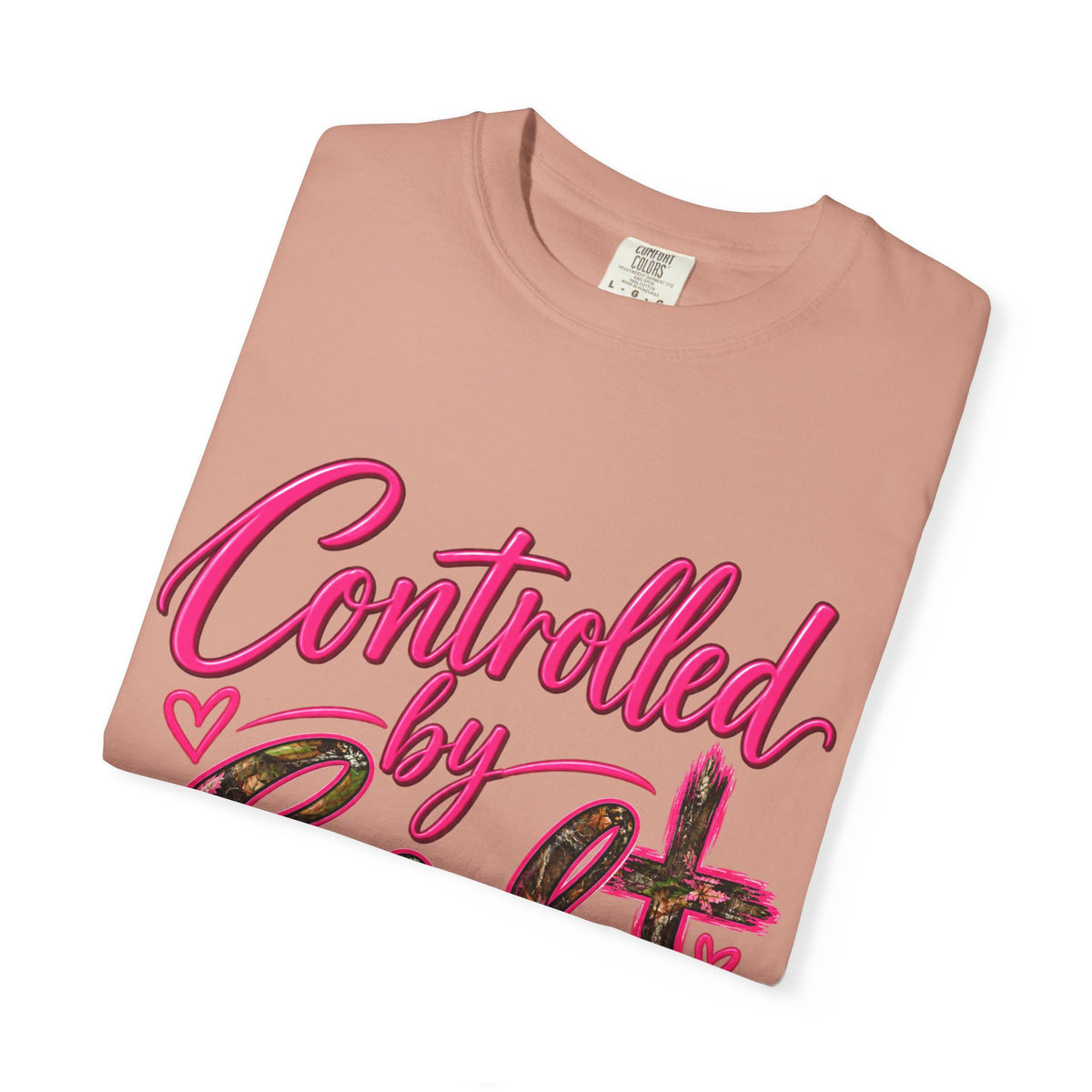 Controlled by God T-Shirt — Faith Graphic Tee with Pink Script