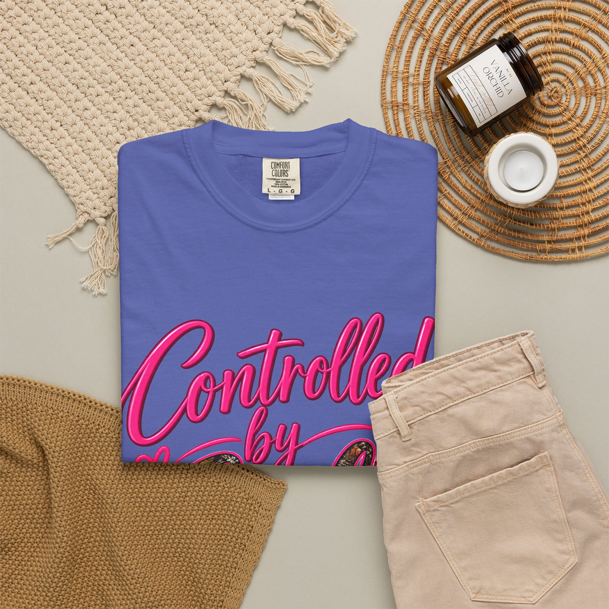 Controlled by God T-Shirt — Faith Graphic Tee with Pink Script