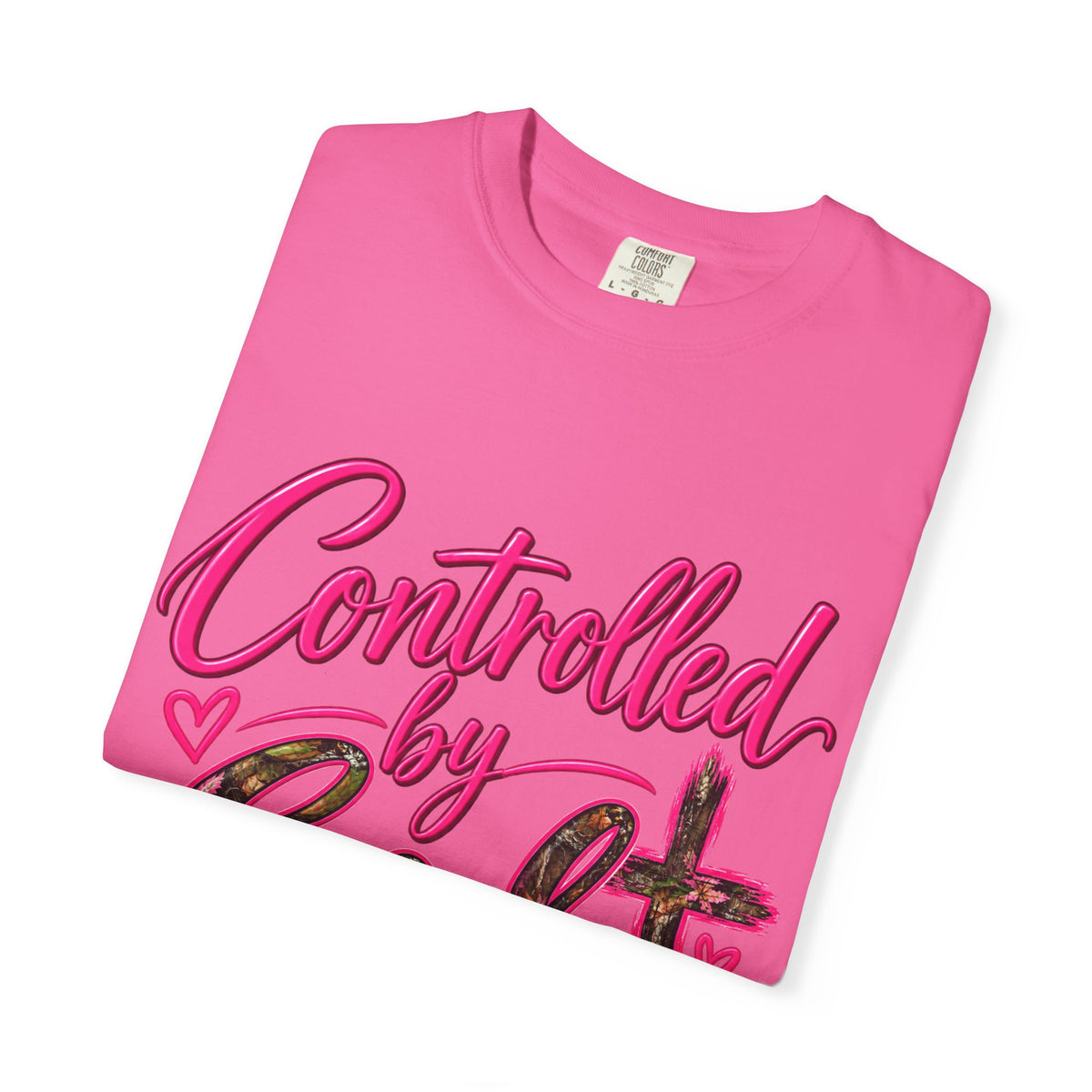 Controlled by God T-Shirt — Faith Graphic Tee with Pink Script