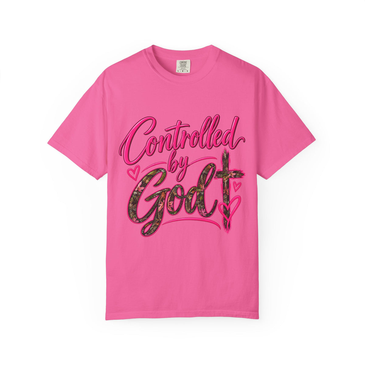 Controlled by God T-Shirt — Faith Graphic Tee with Pink Script