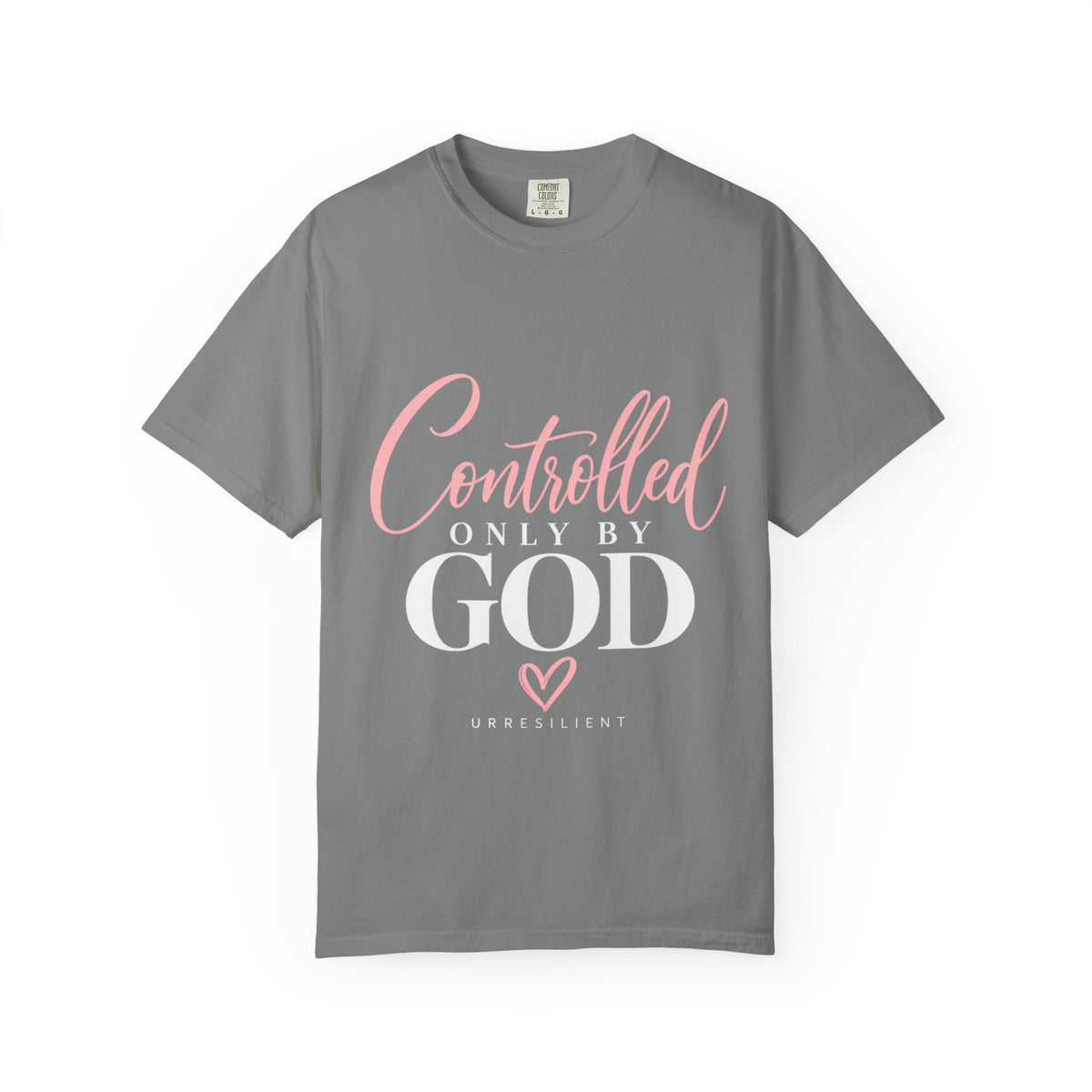 Controlled Mind T-Shirt — Feminine Script Graphic Tee with Pink Heart