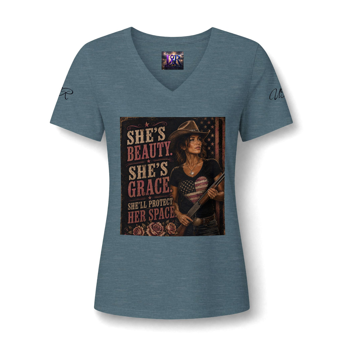 Women's Relaxed Heather CVC V-Neck Tee