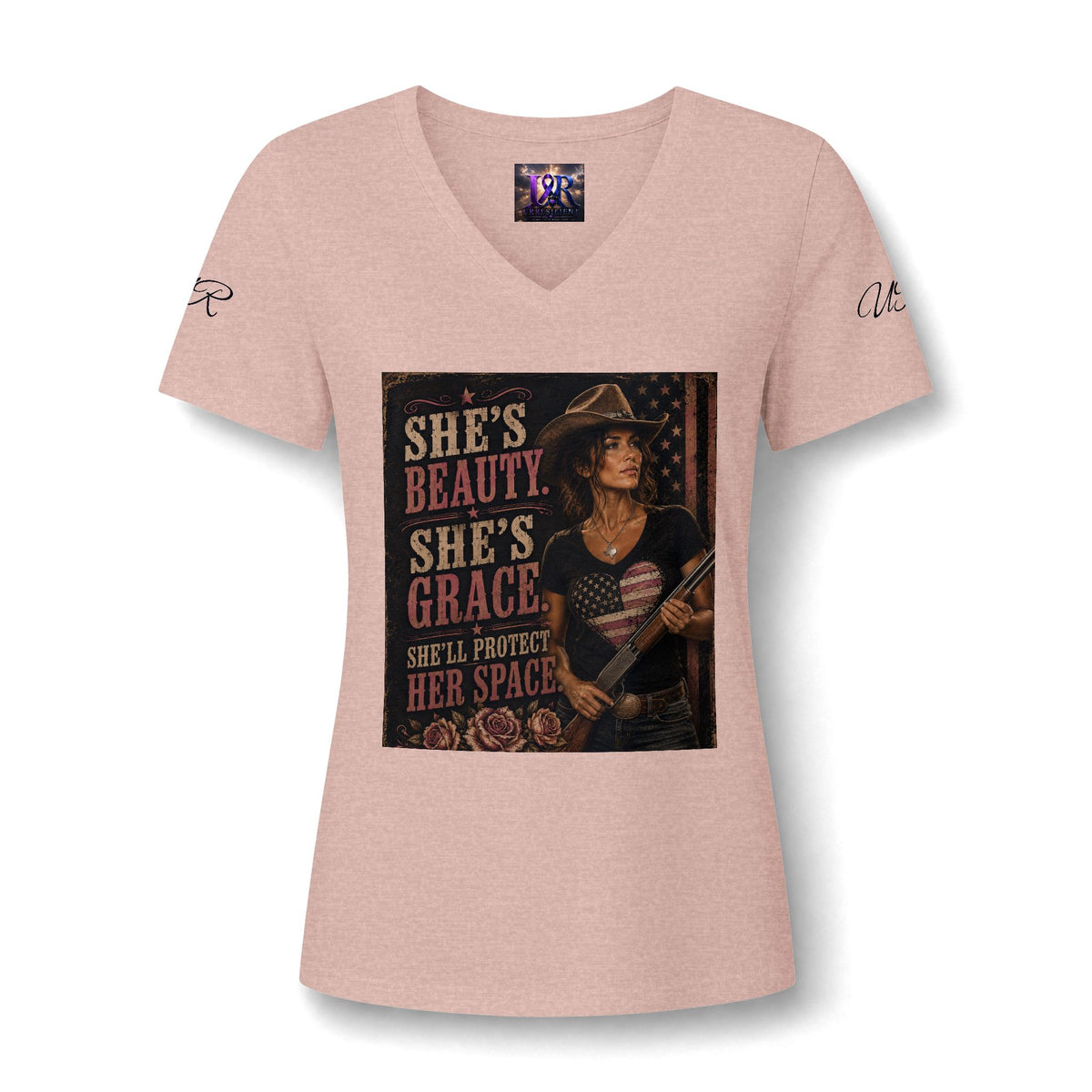 Women's Relaxed Heather CVC V-Neck Tee