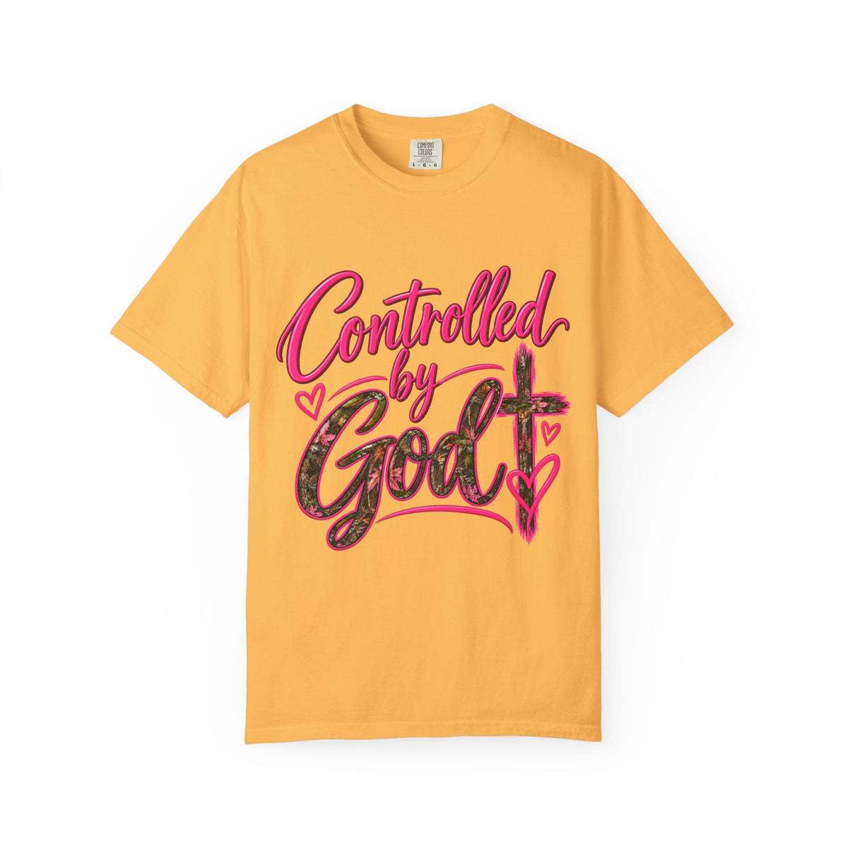 Controlled by God T-Shirt — Faith Graphic Tee with Pink Script
