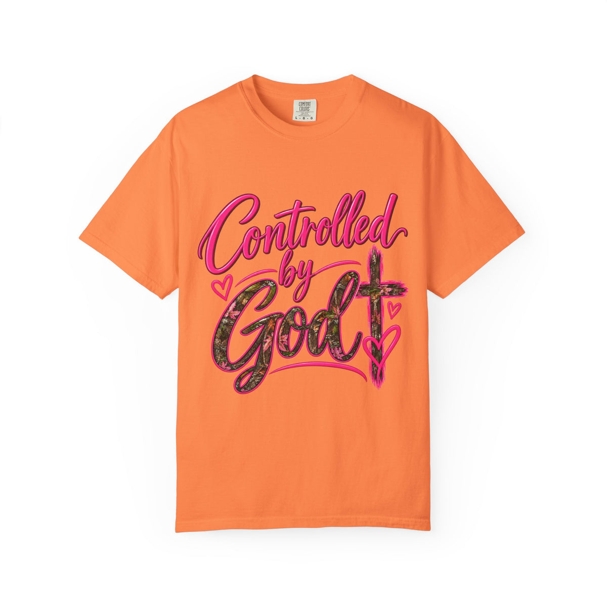Controlled by God T-Shirt — Faith Graphic Tee with Pink Script