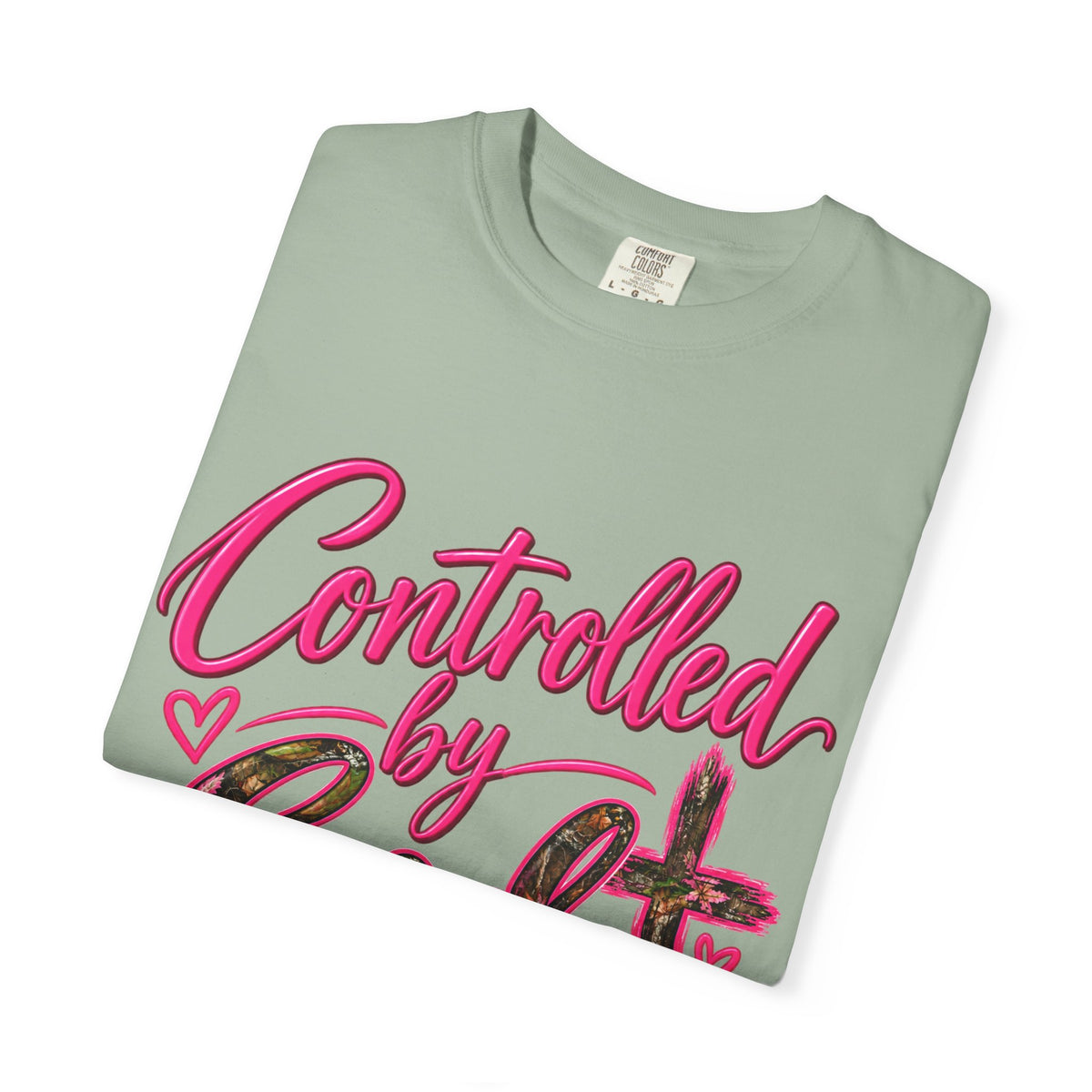 Controlled by God T-Shirt — Faith Graphic Tee with Pink Script