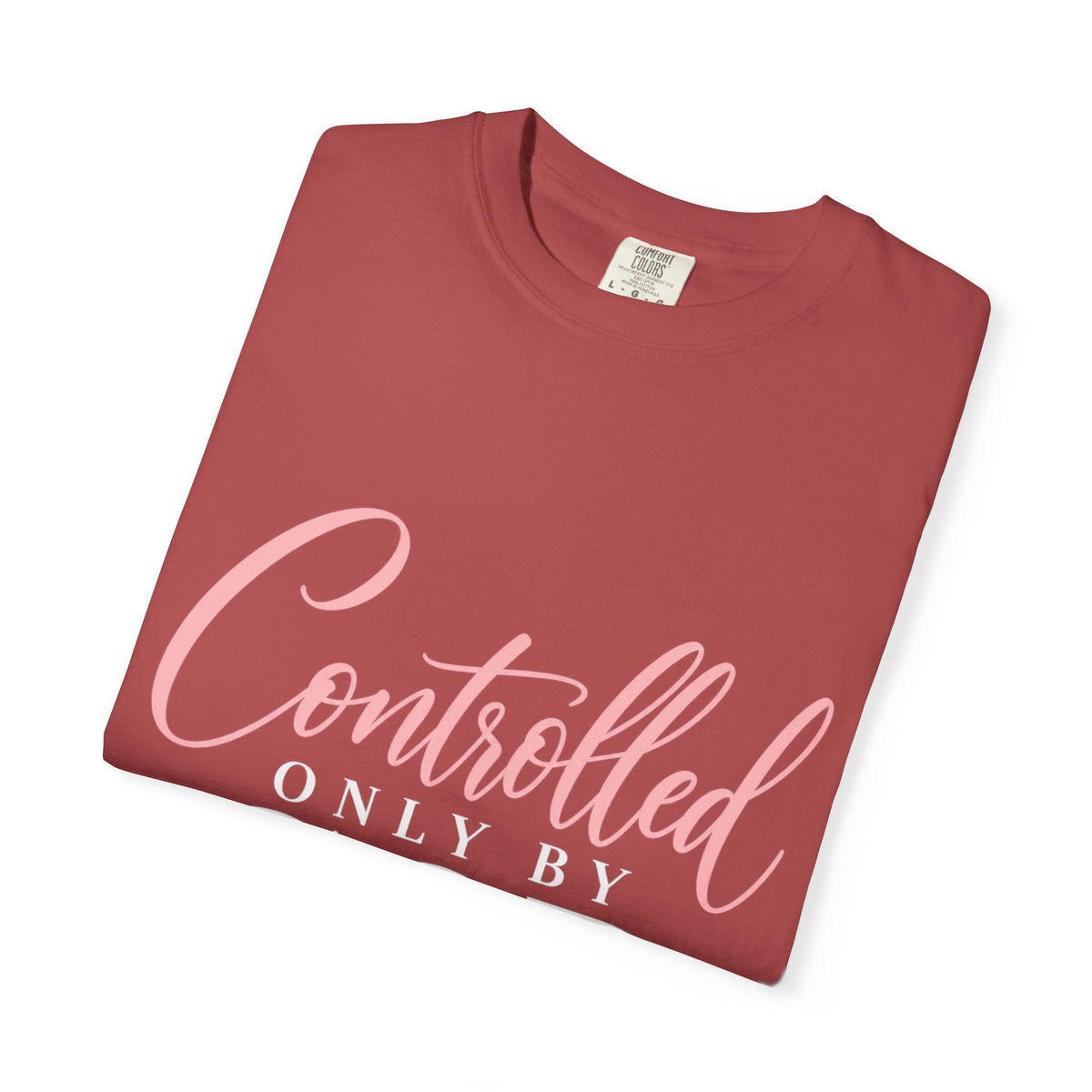 Controlled Mind T-Shirt — Feminine Script Graphic Tee with Pink Heart