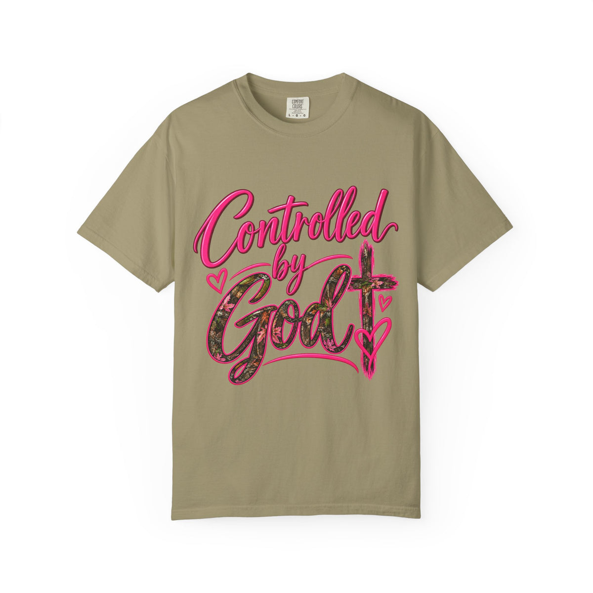 Controlled by God T-Shirt — Faith Graphic Tee with Pink Script