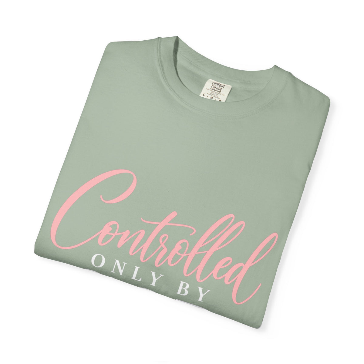 Controlled Mind T-Shirt — Feminine Script Graphic Tee with Pink Heart