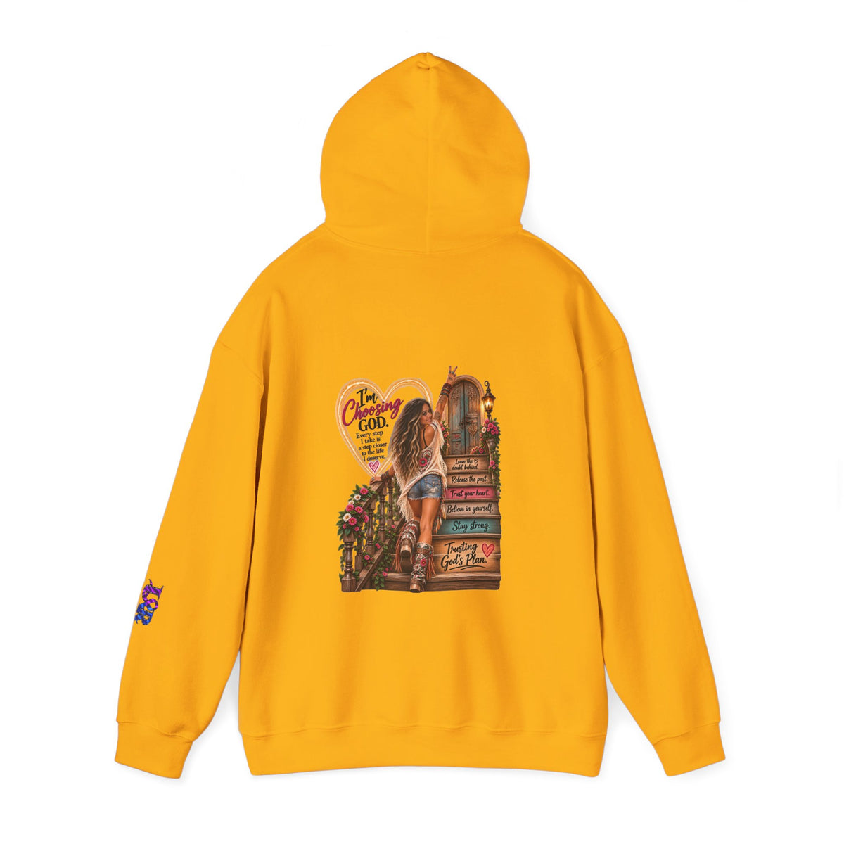 Christian Faith Hoodie — Proverbs 16:9 Inspirational Pullover with Vintage Signback Graphic