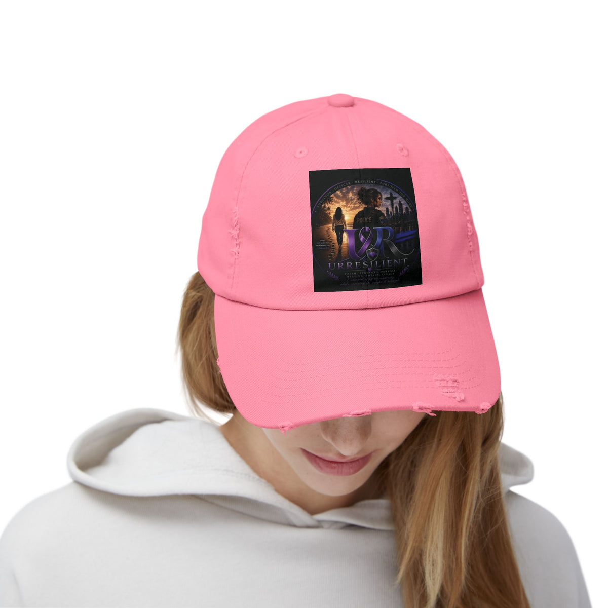 Distressed Baseball Cap — Retro Sci‑Fi Poster Design