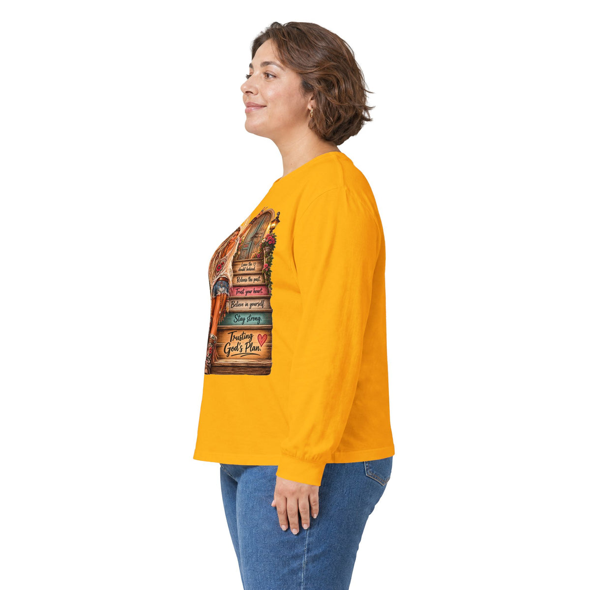 Faithful Journey Long Sleeve Tee — "The Road to God" Inspirational Christian Shirt
