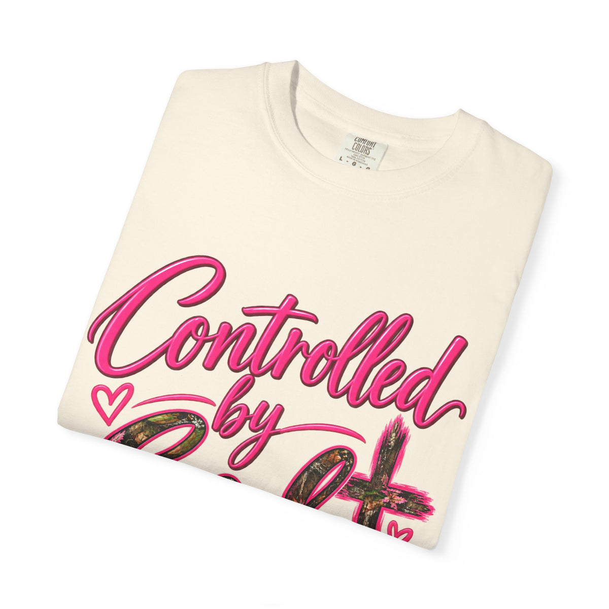 Controlled by God T-Shirt — Faith Graphic Tee with Pink Script