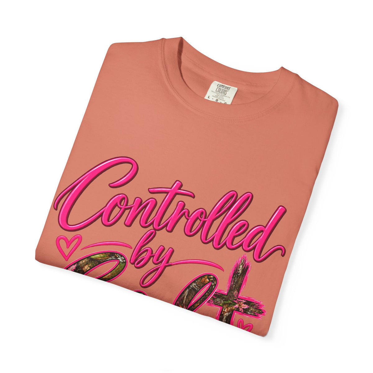 Controlled by God T-Shirt — Faith Graphic Tee with Pink Script