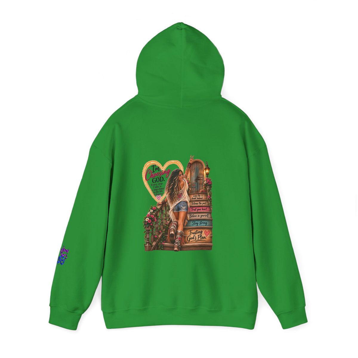 Christian Faith Hoodie — Proverbs 16:9 Inspirational Pullover with Vintage Signback Graphic