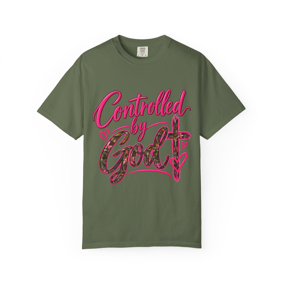 Controlled by God T-Shirt — Faith Graphic Tee with Pink Script