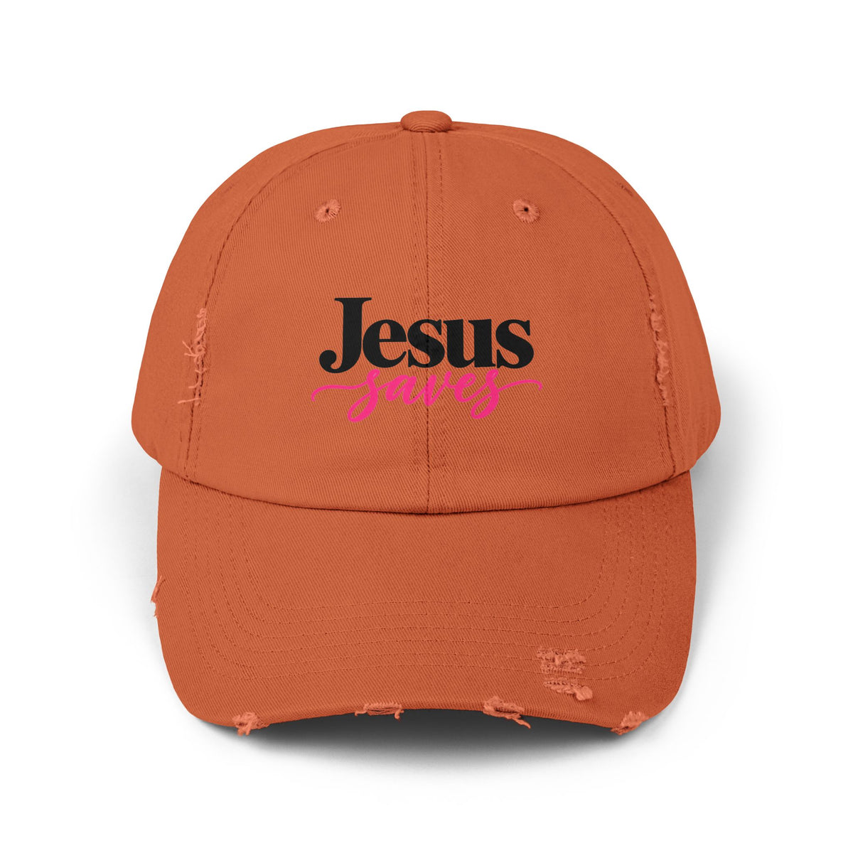 Jesus Saves Distressed Cap — Christian Faith Baseball Hat