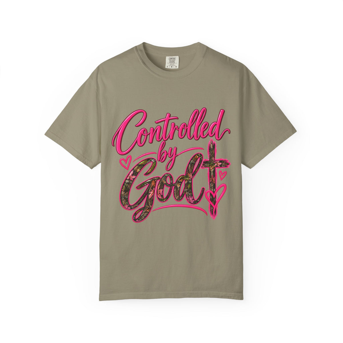 Controlled by God T-Shirt — Faith Graphic Tee with Pink Script
