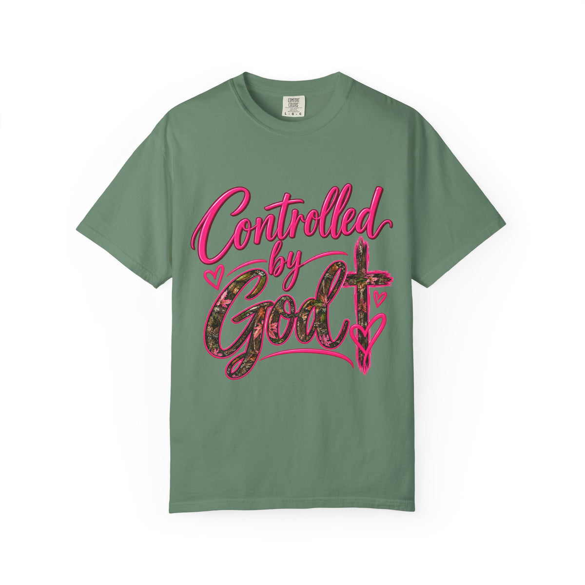 Controlled by God T-Shirt — Faith Graphic Tee with Pink Script