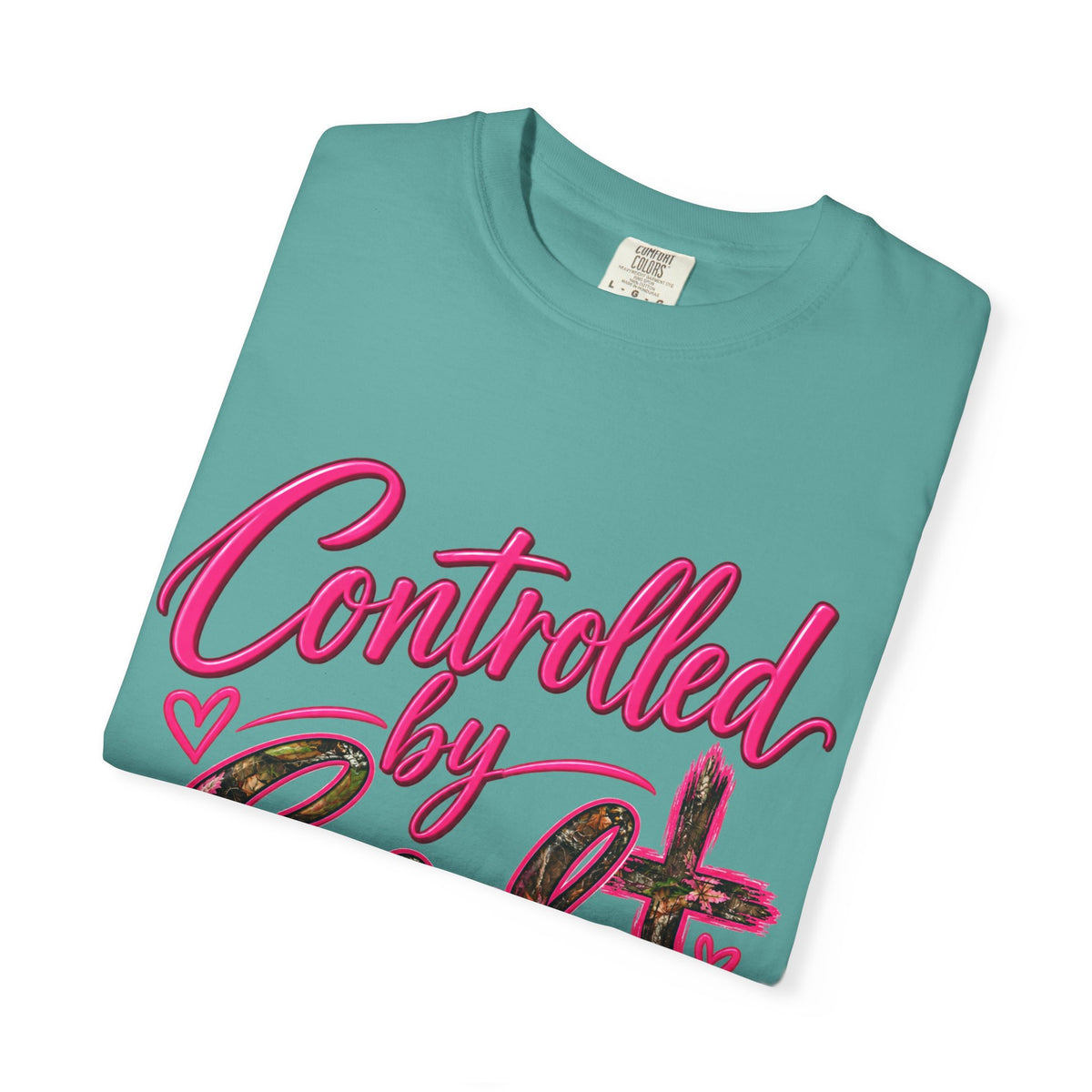 Controlled by God T-Shirt — Faith Graphic Tee with Pink Script