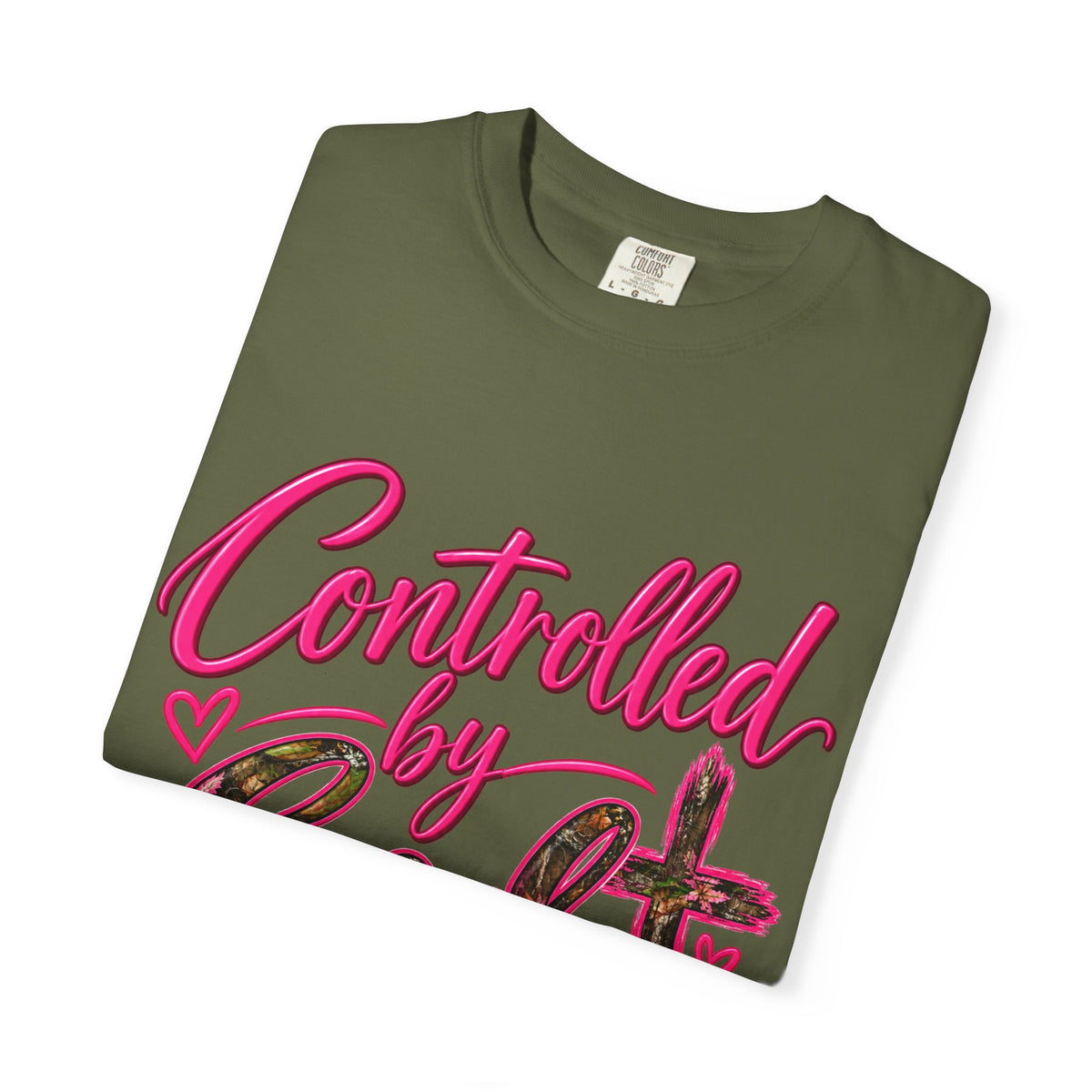 Controlled by God T-Shirt — Faith Graphic Tee with Pink Script