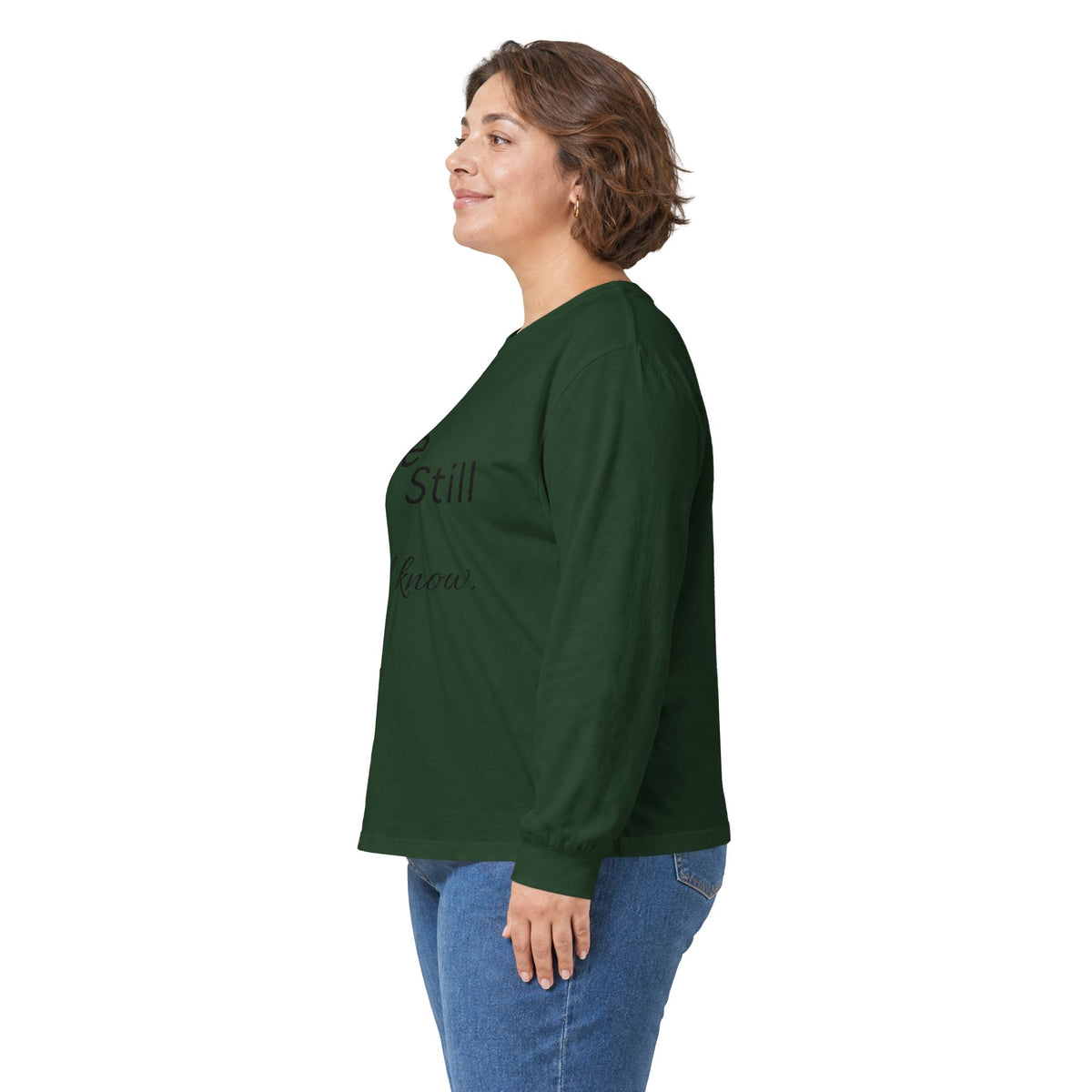 Be Still Long Sleeve Tee — Minimalist Inspirational Shirt