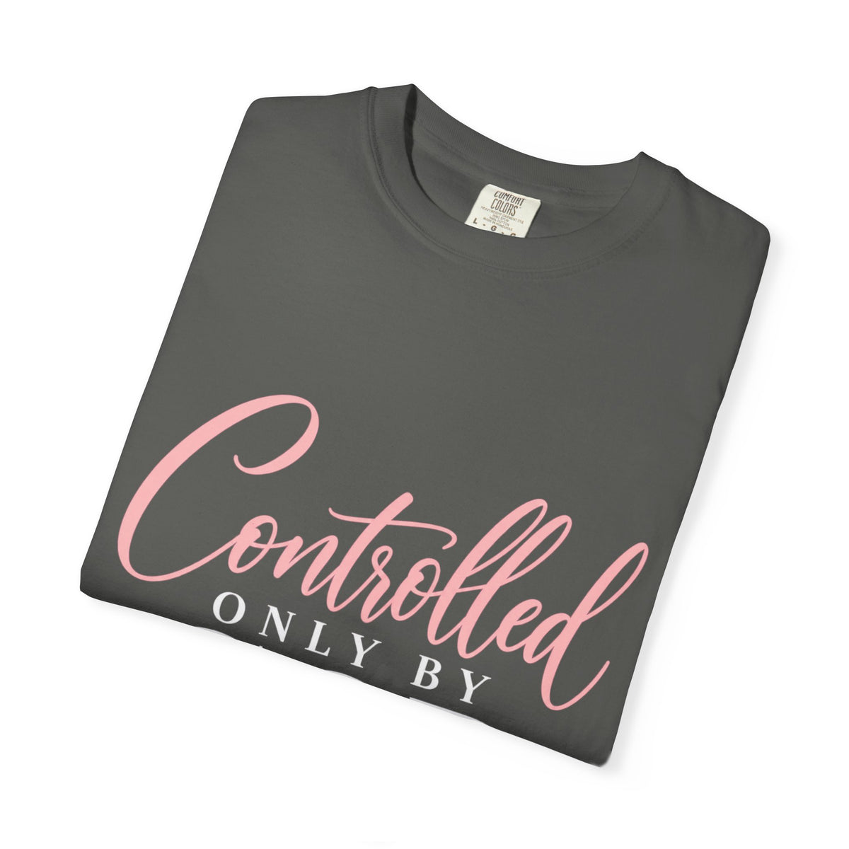 Controlled Mind T-Shirt — Feminine Script Graphic Tee with Pink Heart