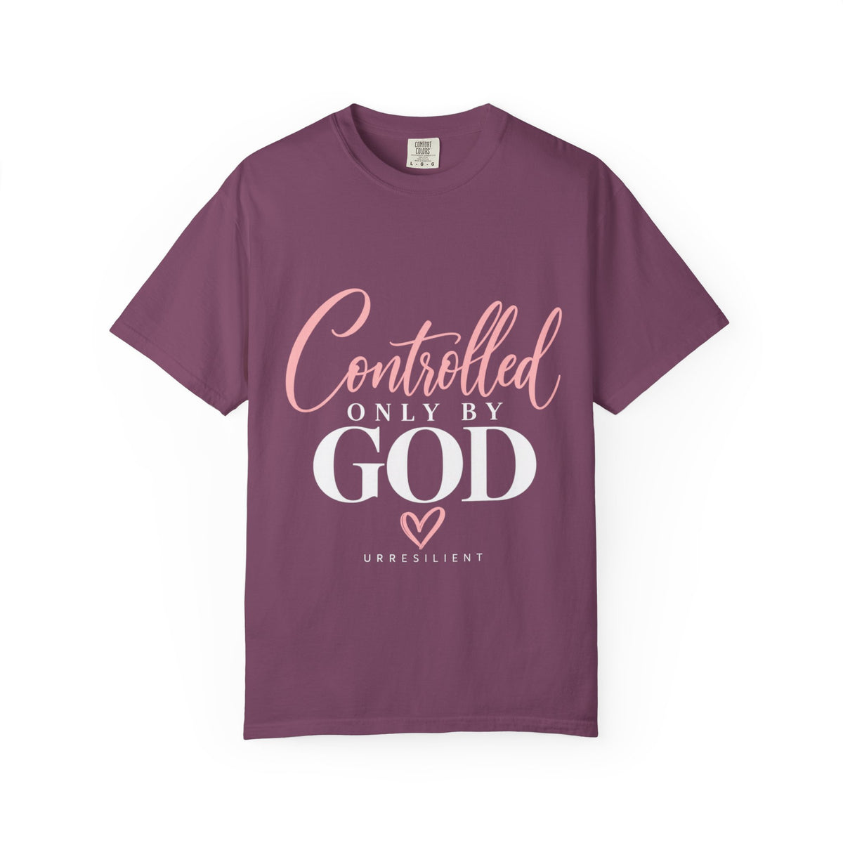 Controlled Mind T-Shirt — Feminine Script Graphic Tee with Pink Heart