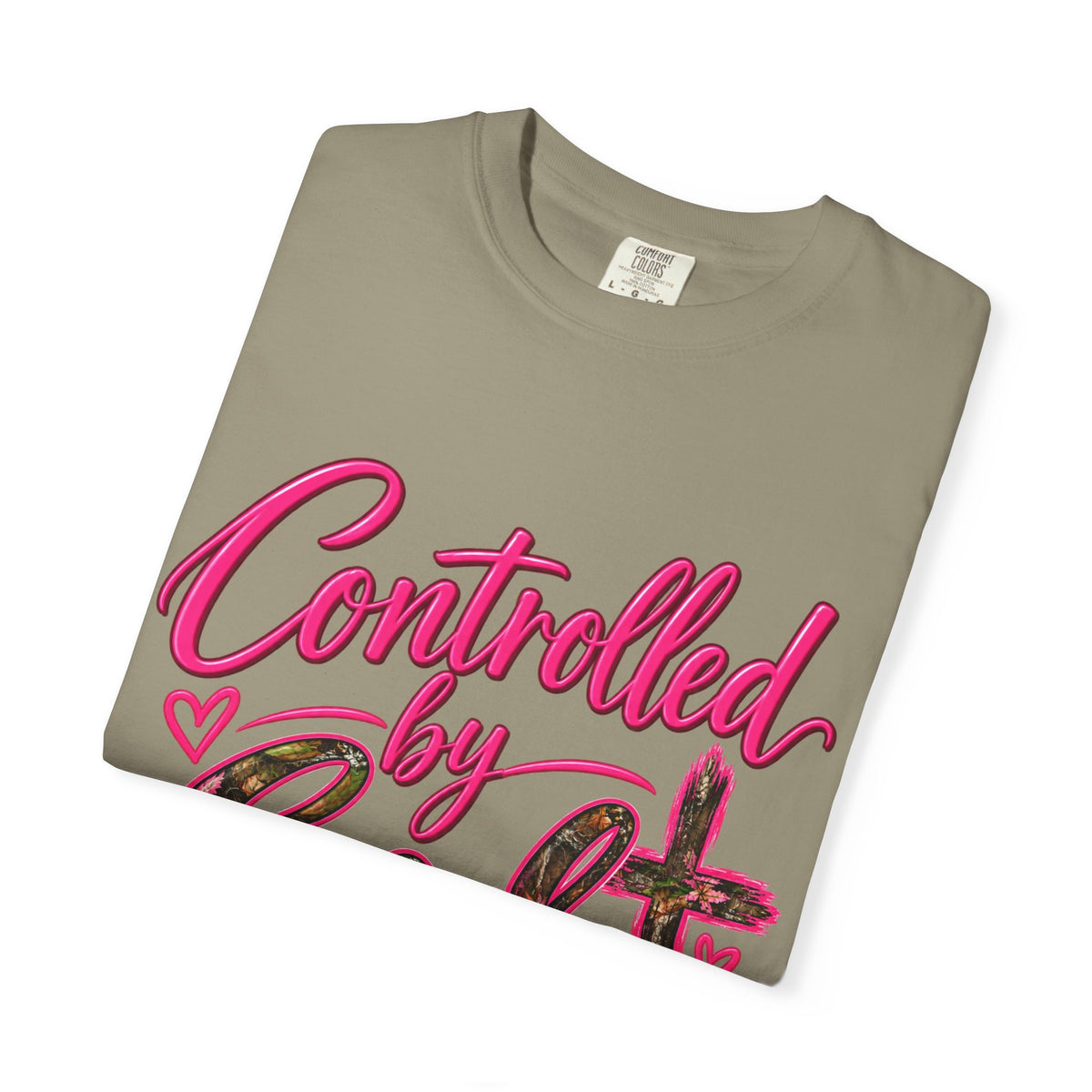 Controlled by God T-Shirt — Faith Graphic Tee with Pink Script